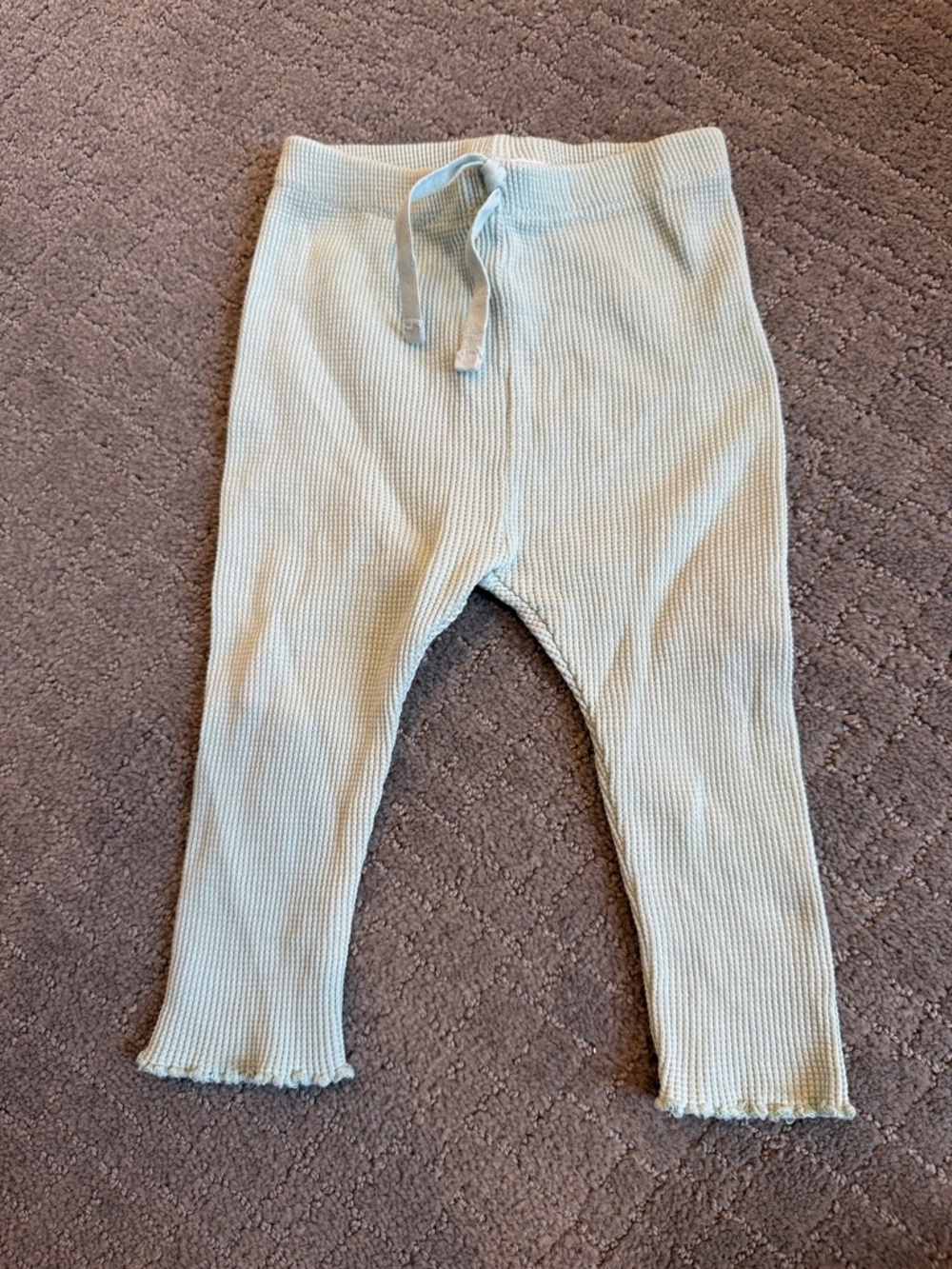Zara Light Green Ribbed Baby/Toddler Leggings